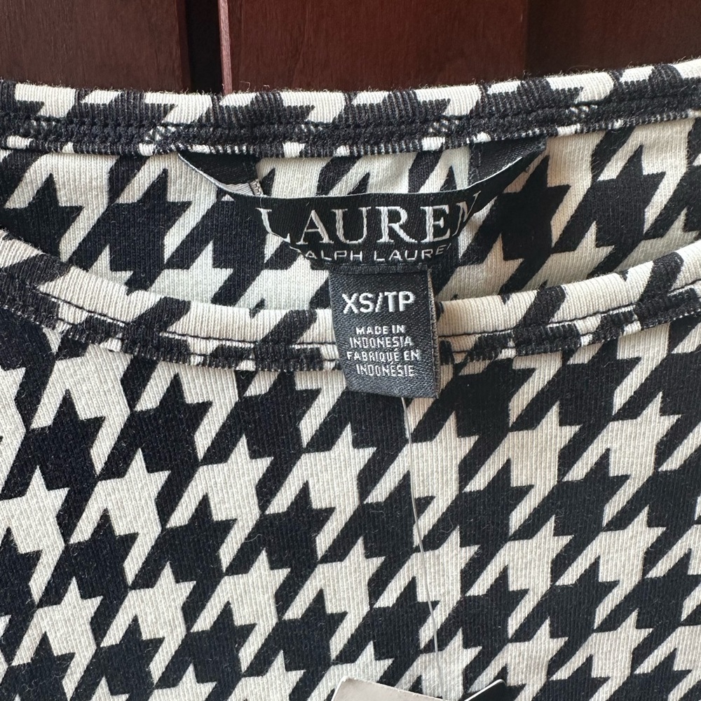 Lauren Ralph Lauren Fitted Houndstooth Longsleeve